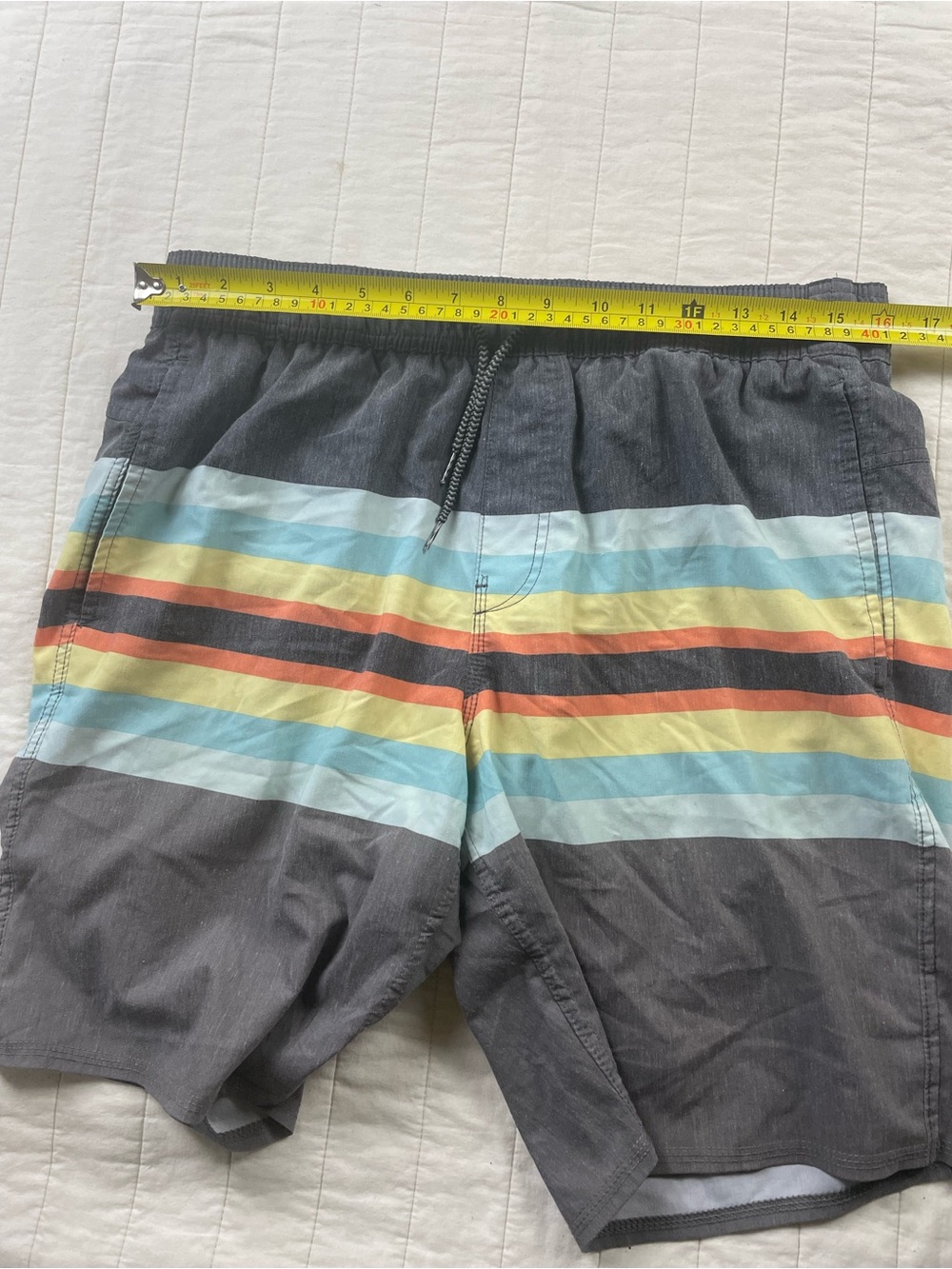 Hang Ten Gray Swim Trunks with Stripes large - Picture 5 of 7